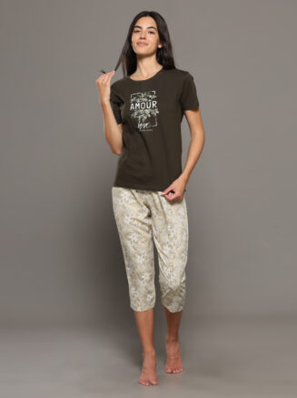 Women’s Capri Pijama Set Dress Black