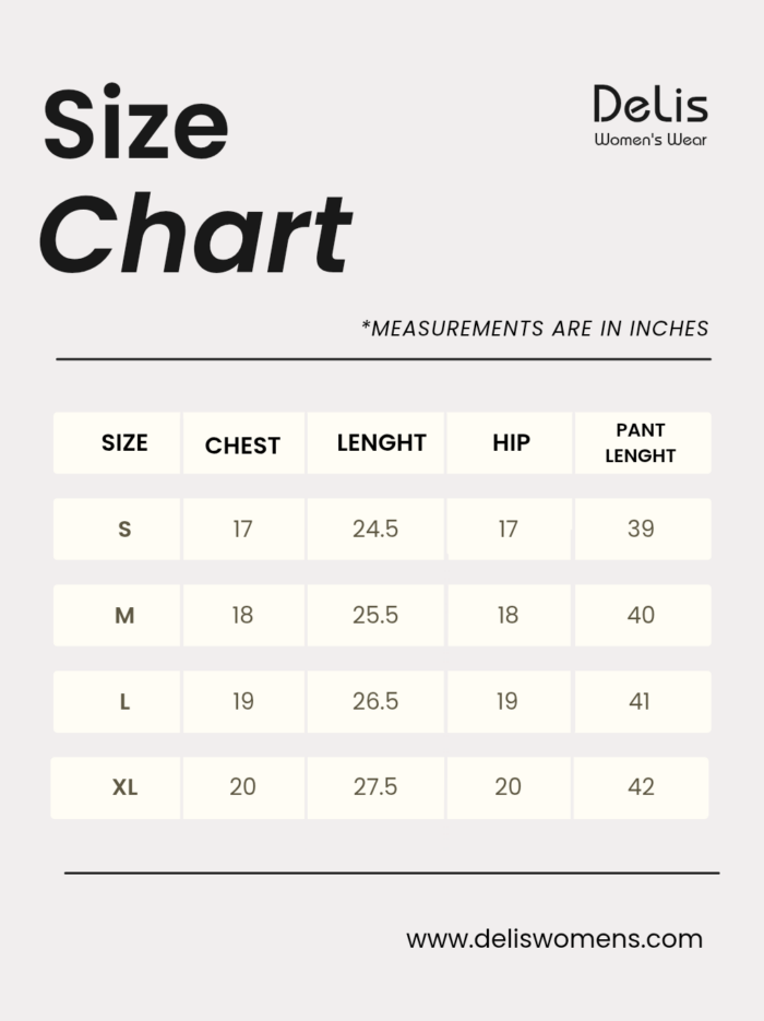 Size Chart Pant